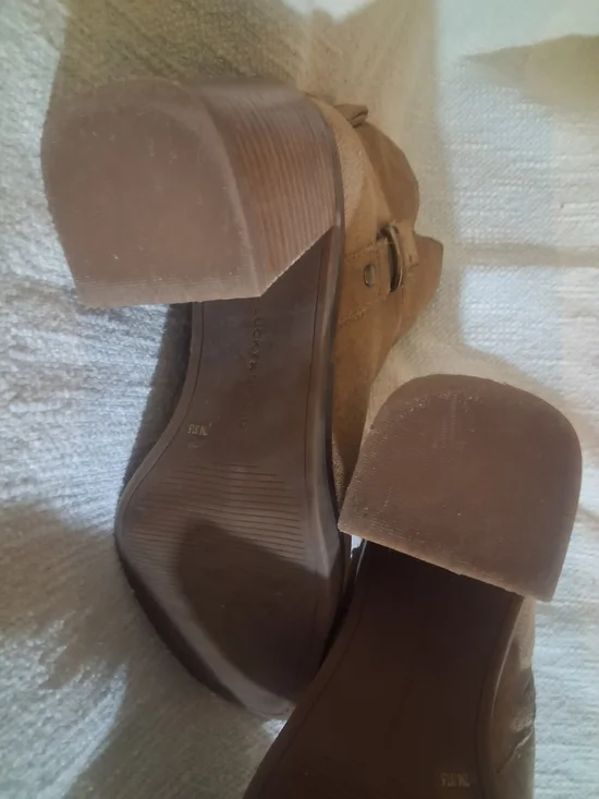 Lucky Brand Sifon Tan Suede Ankle Booties - Size 37.5/7 - Picture 5 of 7